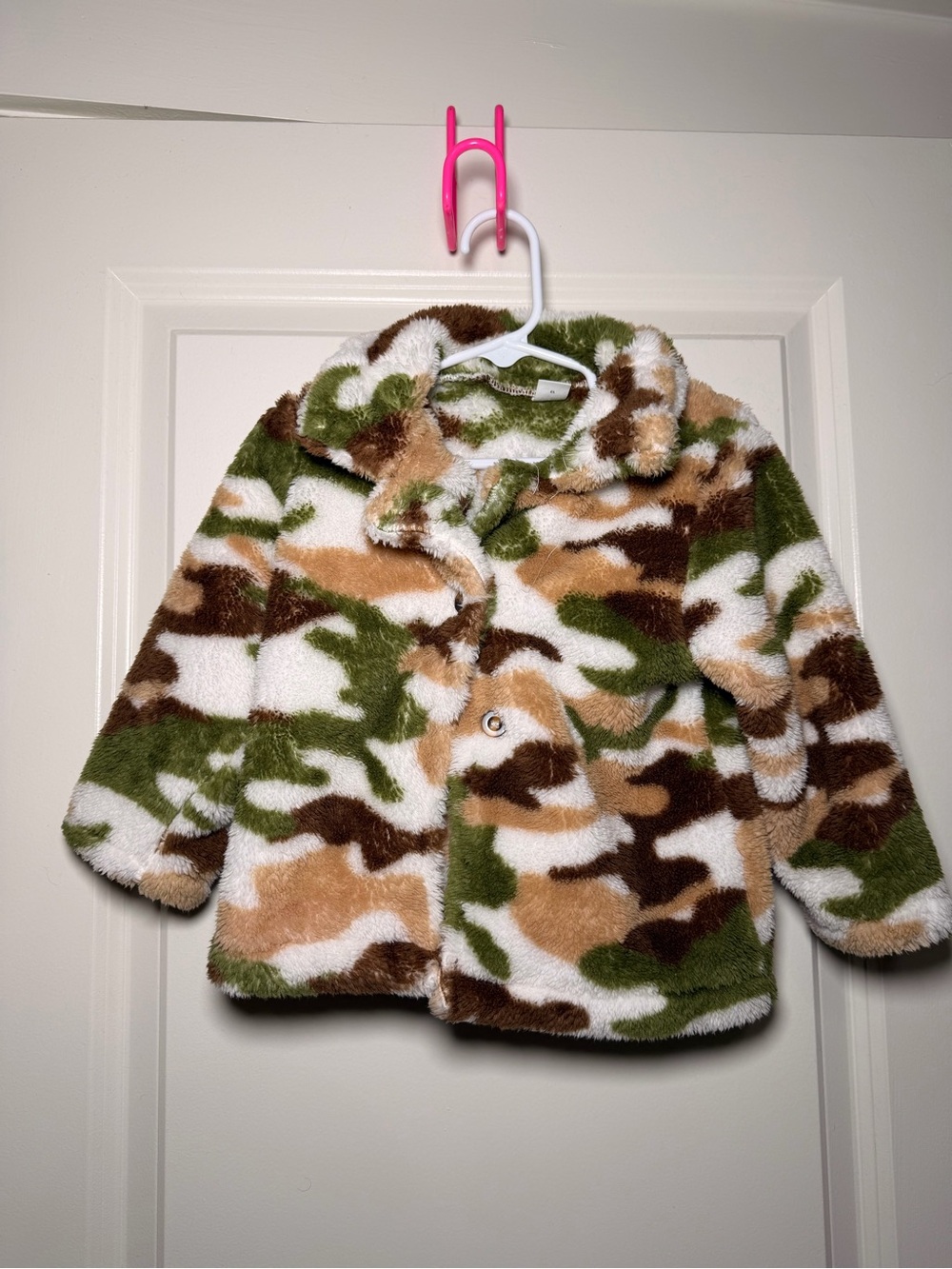 SHEIN Baby/Toddler Camo Fuzzy Sherpa Jacket 12-18M Green Brown